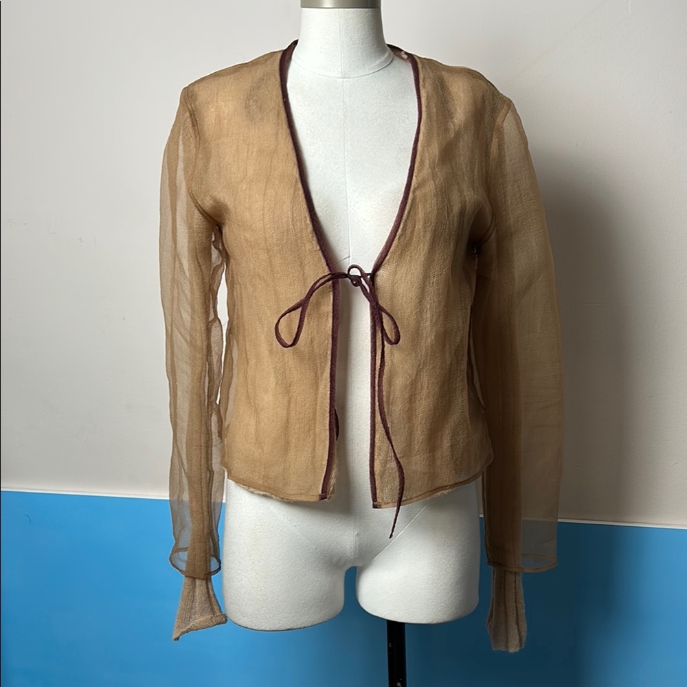 ZARA S/S 2020 Collection Organza and Wool Jacket cardigan Sweater Sz M